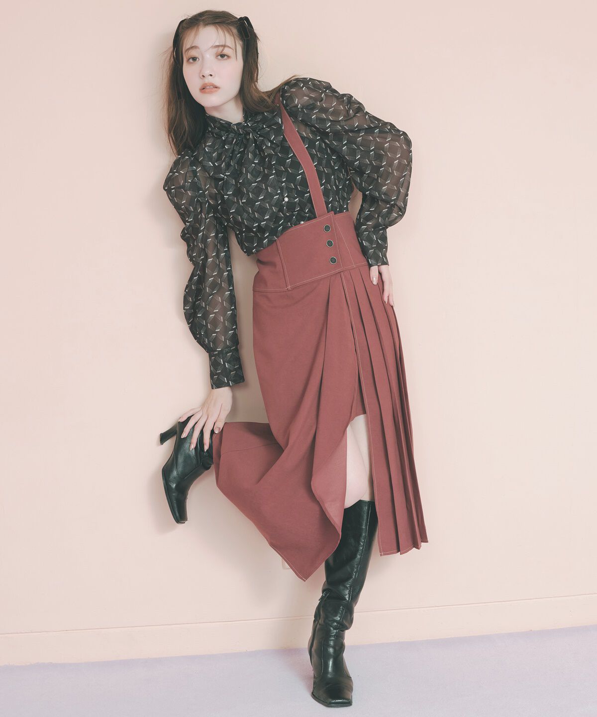 REDYAZEL「オリジナル総柄プリントブラウス」|シャツ・ブラウス|