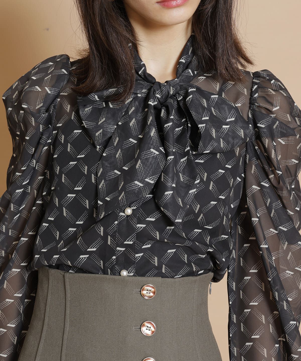 REDYAZEL「オリジナル総柄プリントブラウス」|シャツ・ブラウス|