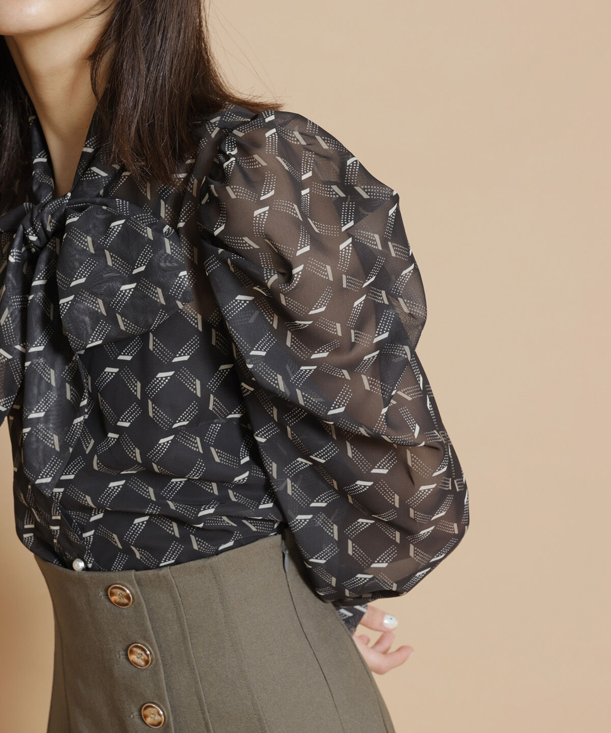 REDYAZEL「オリジナル総柄プリントブラウス」|シャツ・ブラウス|