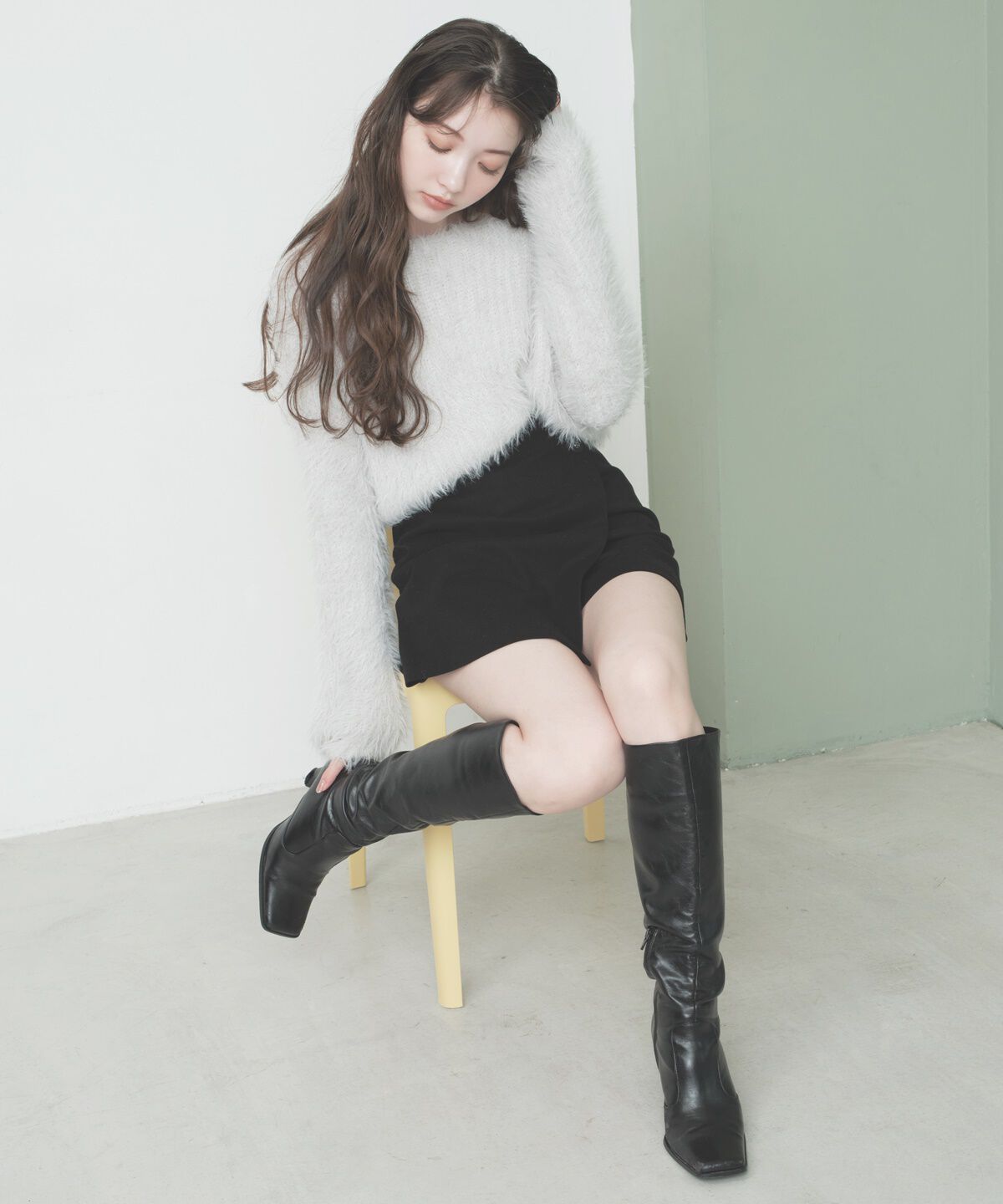 REDYAZEL「ハイウエストラップミニスカパン」|台形|