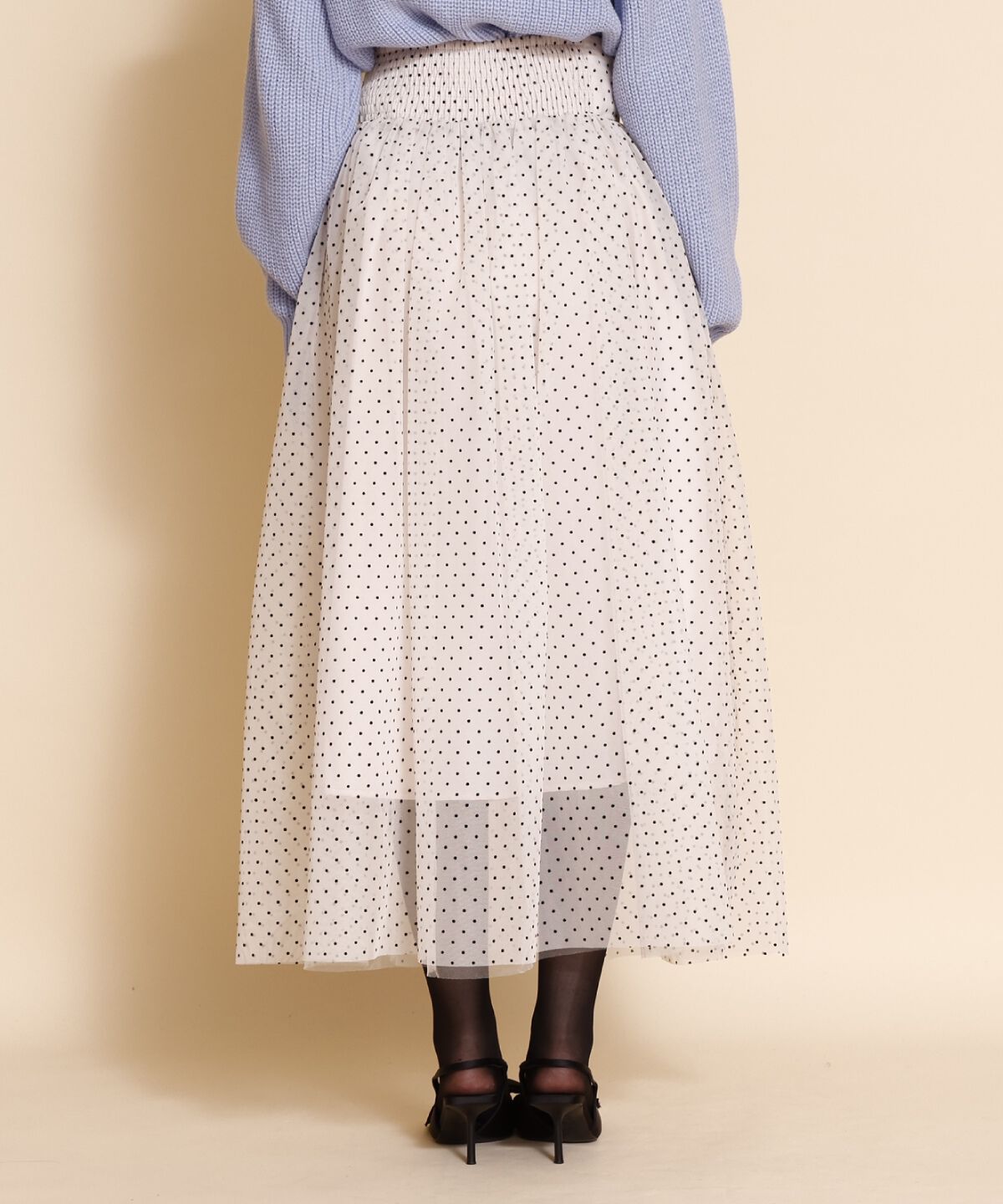 REDYAZEL「ドットチュールフレアスカート」|フレア|