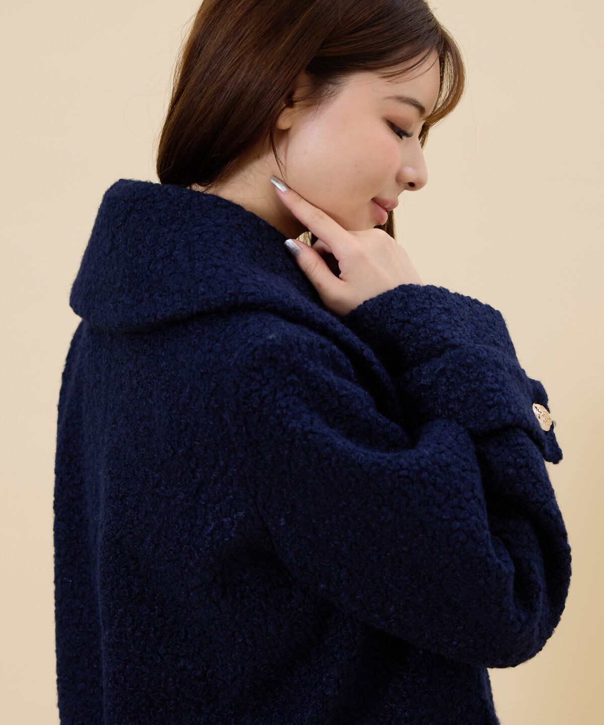 REDYAZEL「ボアダブルミドルコート」|ステンカラーコート|