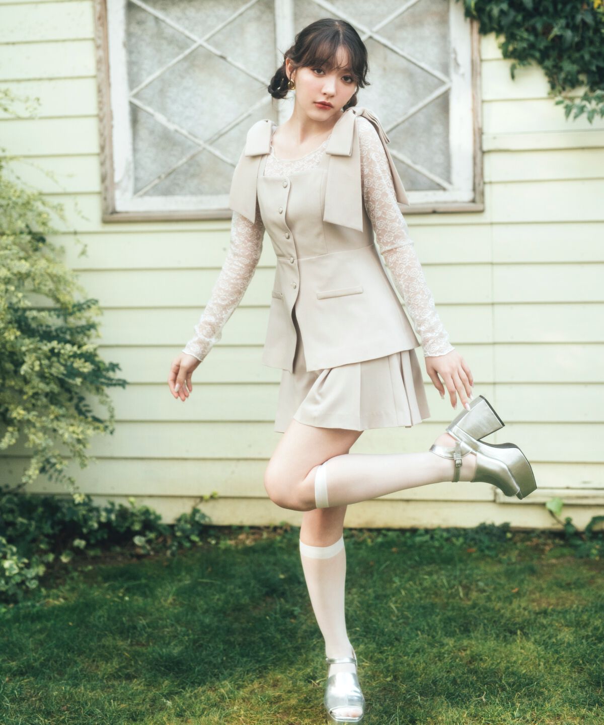 REDYAZEL「リボンショルダービスチェ」|キャミソール|