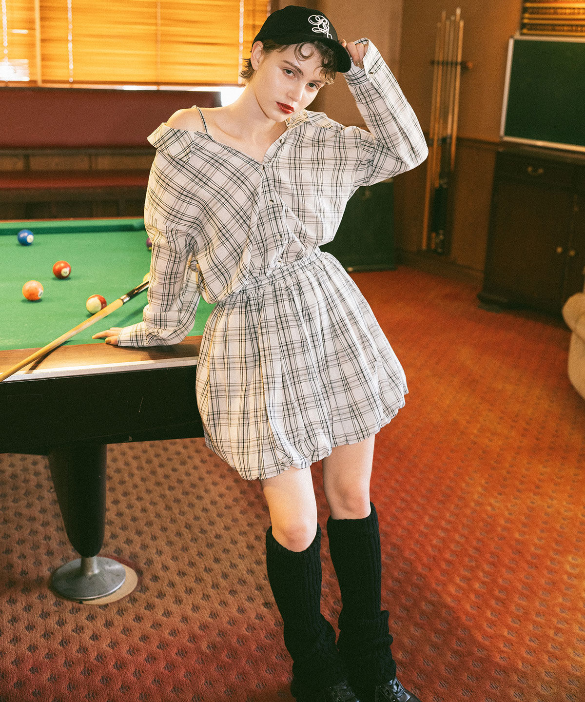 REDYAZEL「マルチWAYチェックブラウス&times;バルーンスカートセットアップ」|ワンピース|