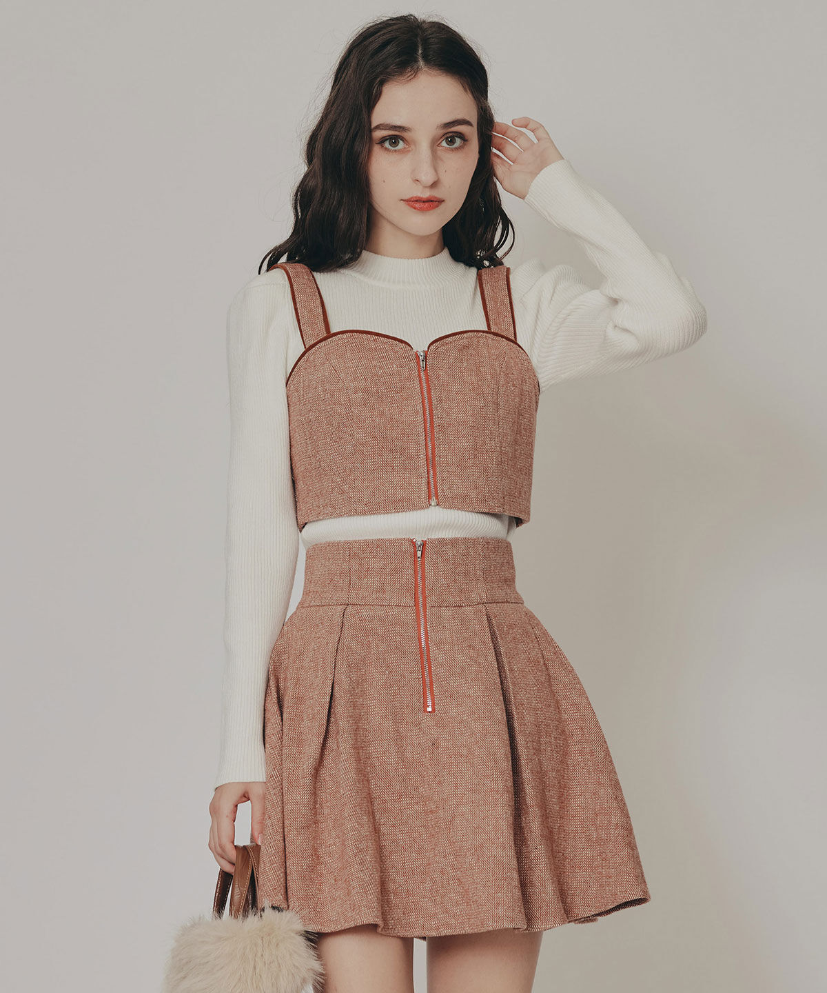 REDYAZEL「パワショルボトルネックニットトップス」|ニット・セーター|