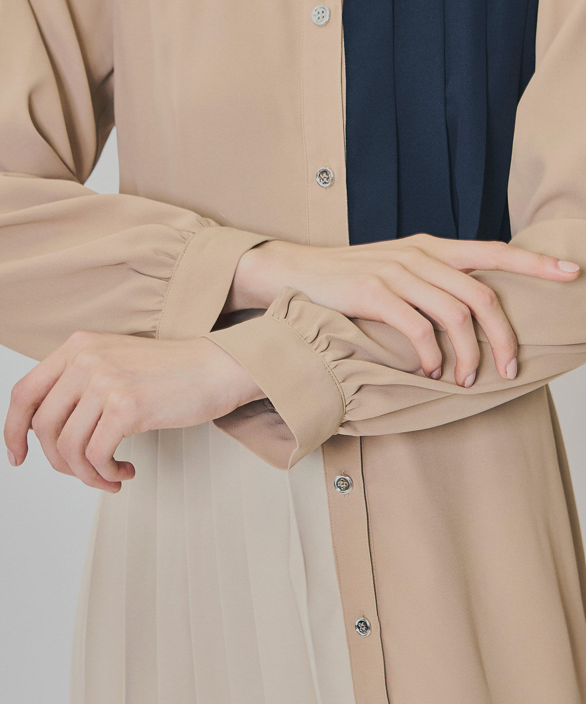 REDYAZEL「カラーブロックパネルアシメプリーツワンピース」|ワンピース|