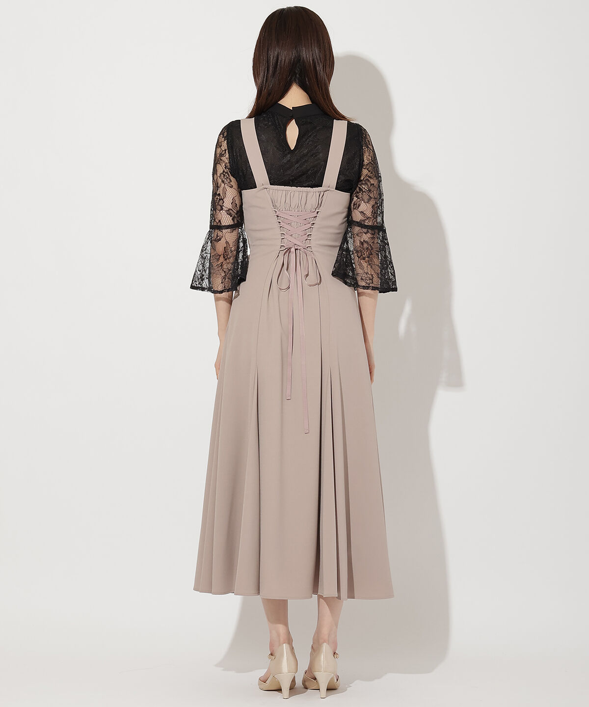 WILLSELECTION「配色レースレイヤードマーメイドワンピース」|ドレス|