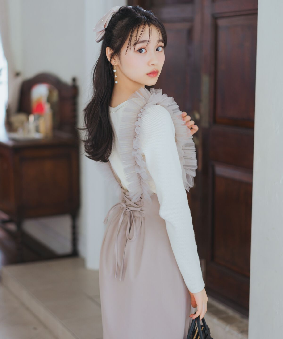 WILLSELECTION「チュールフリルジャンスカ」|ジャンパースカート|