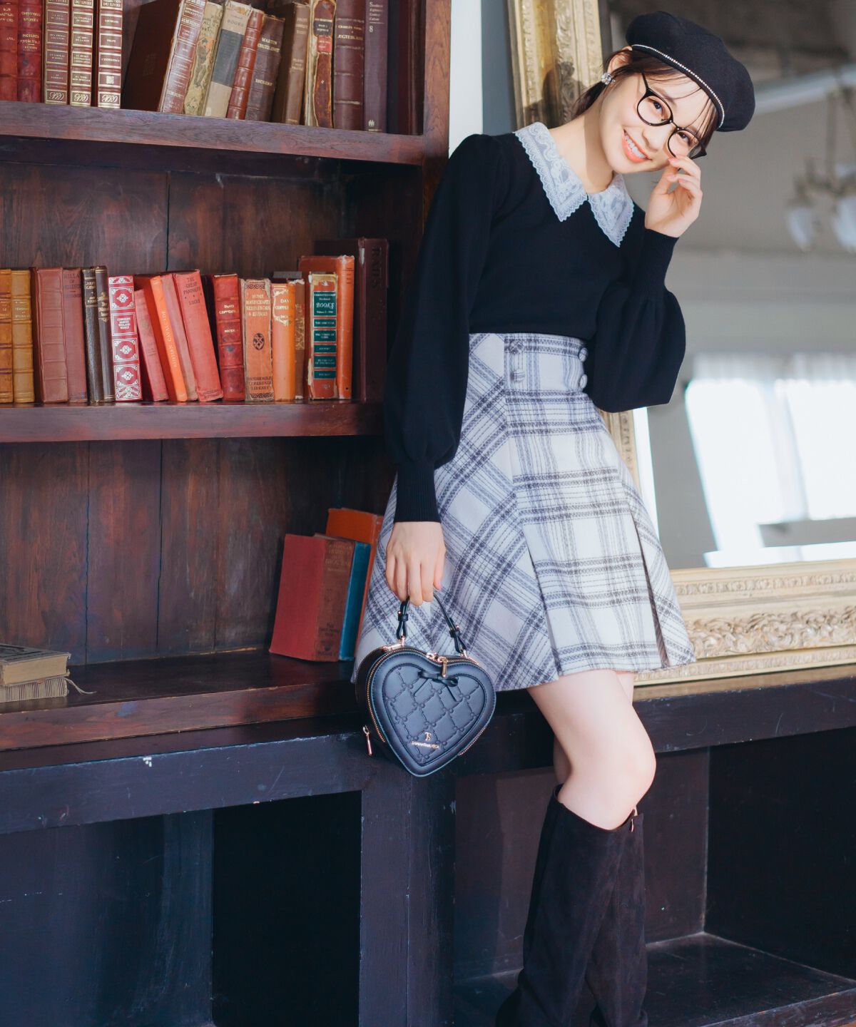 WILLSELECTION「ウールライクチェックスカート」|台形|