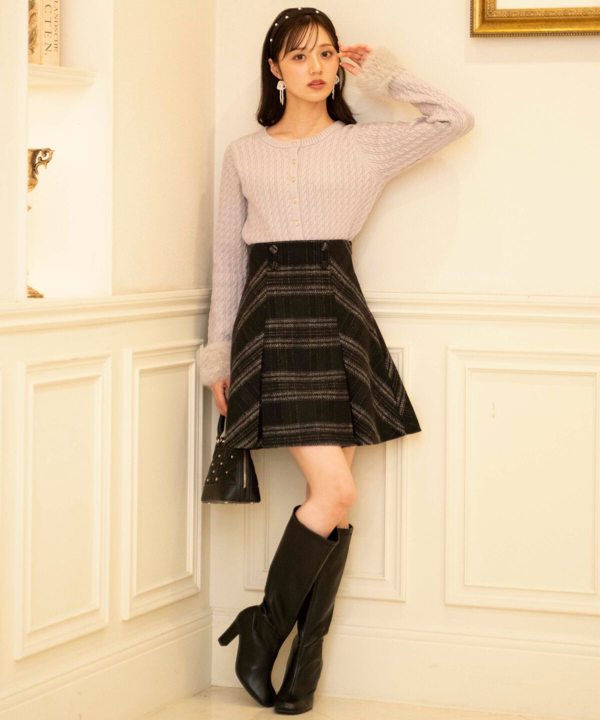 WILLSELECTION「ウールライクチェックスカート」|台形|