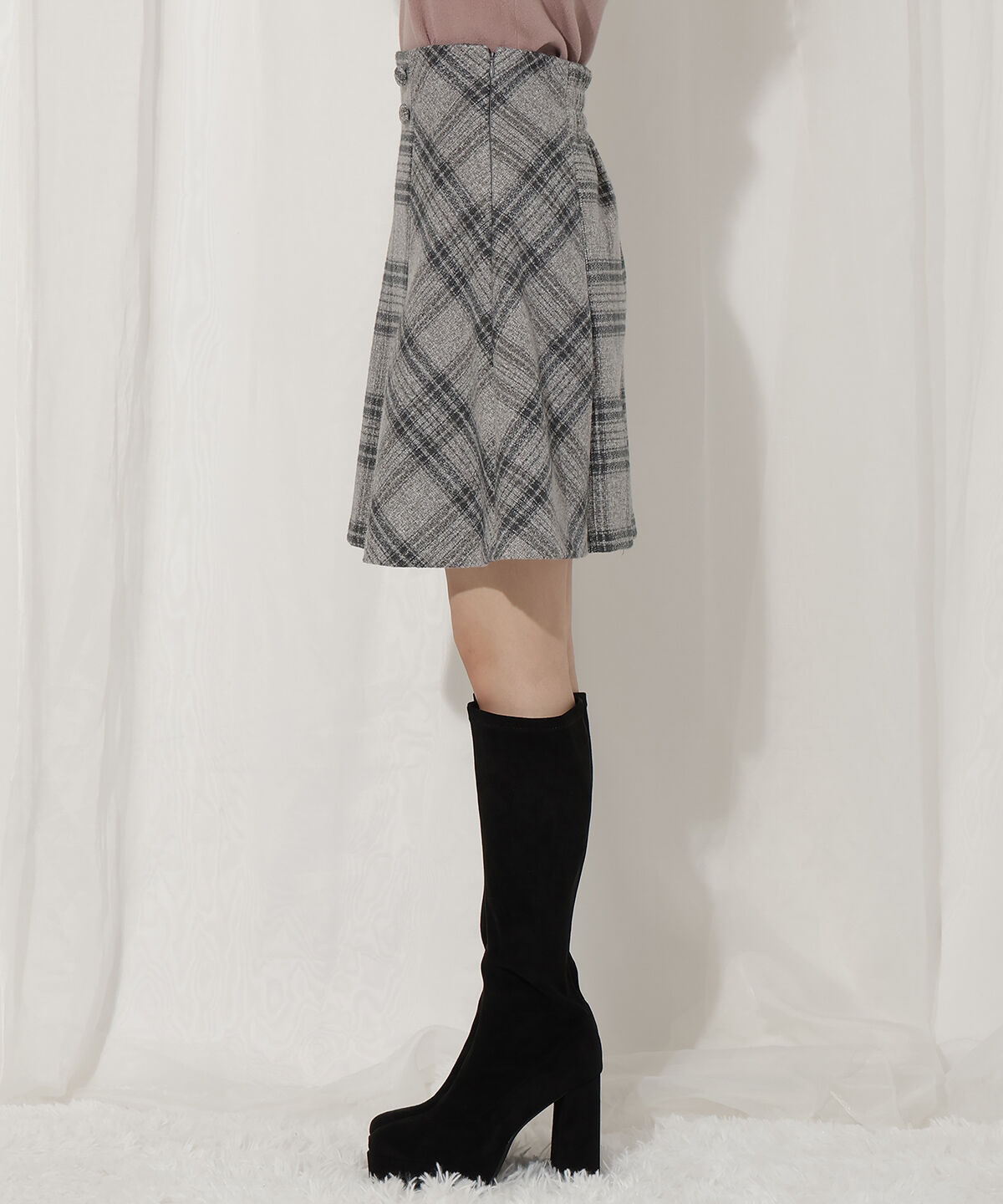 WILLSELECTION「ウールライクチェックスカート」|台形|