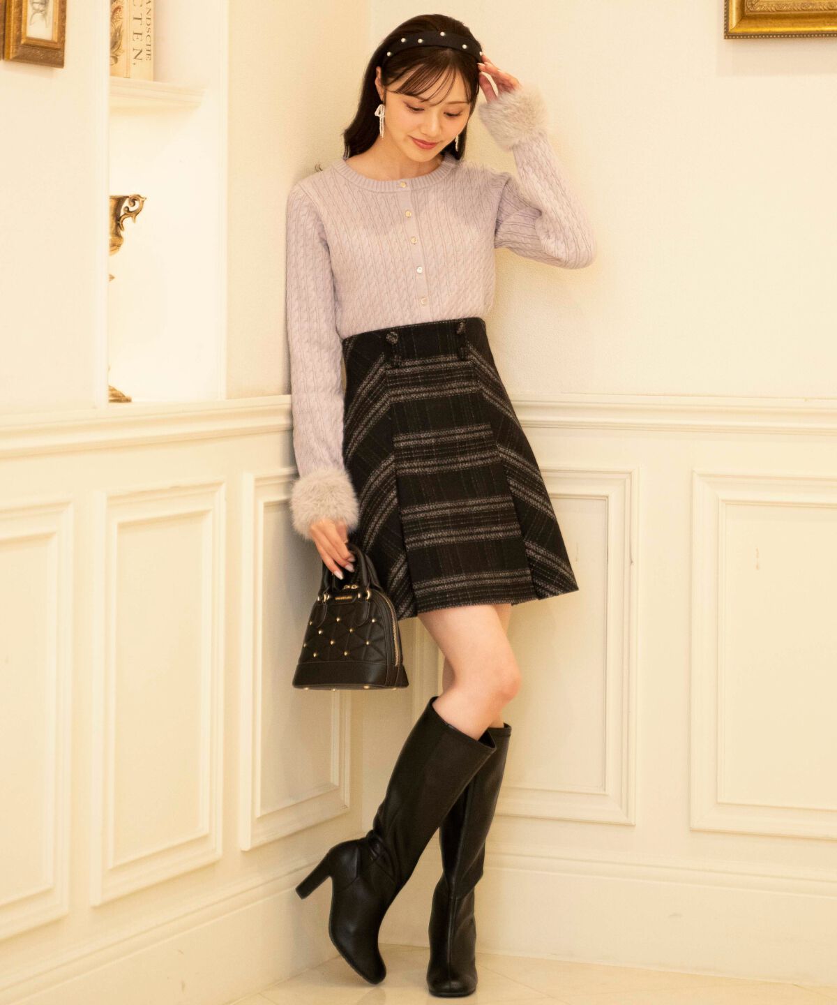 WILLSELECTION「ウールライクチェックスカート」|台形|