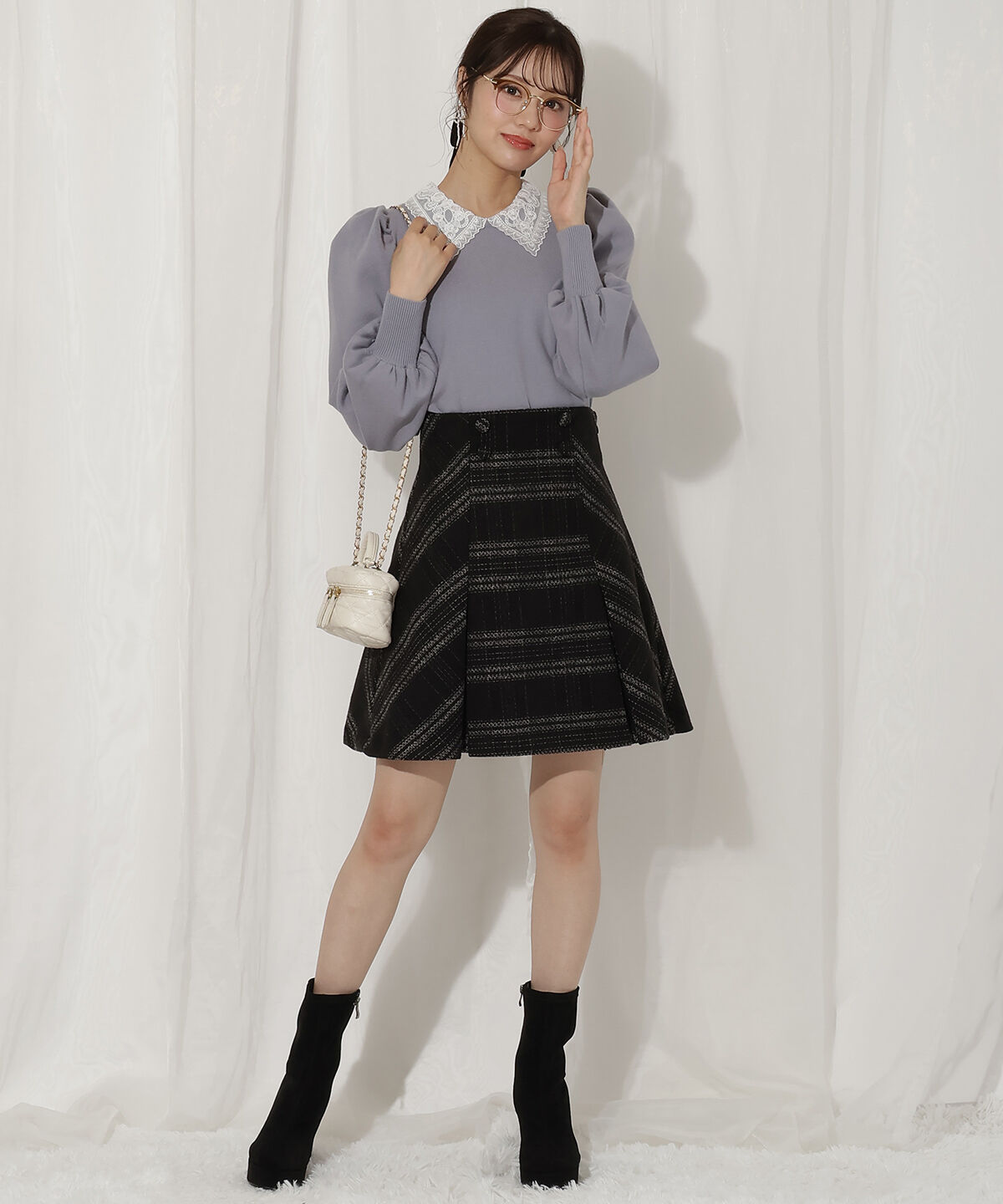 WILLSELECTION「ウールライクチェックスカート」|台形|