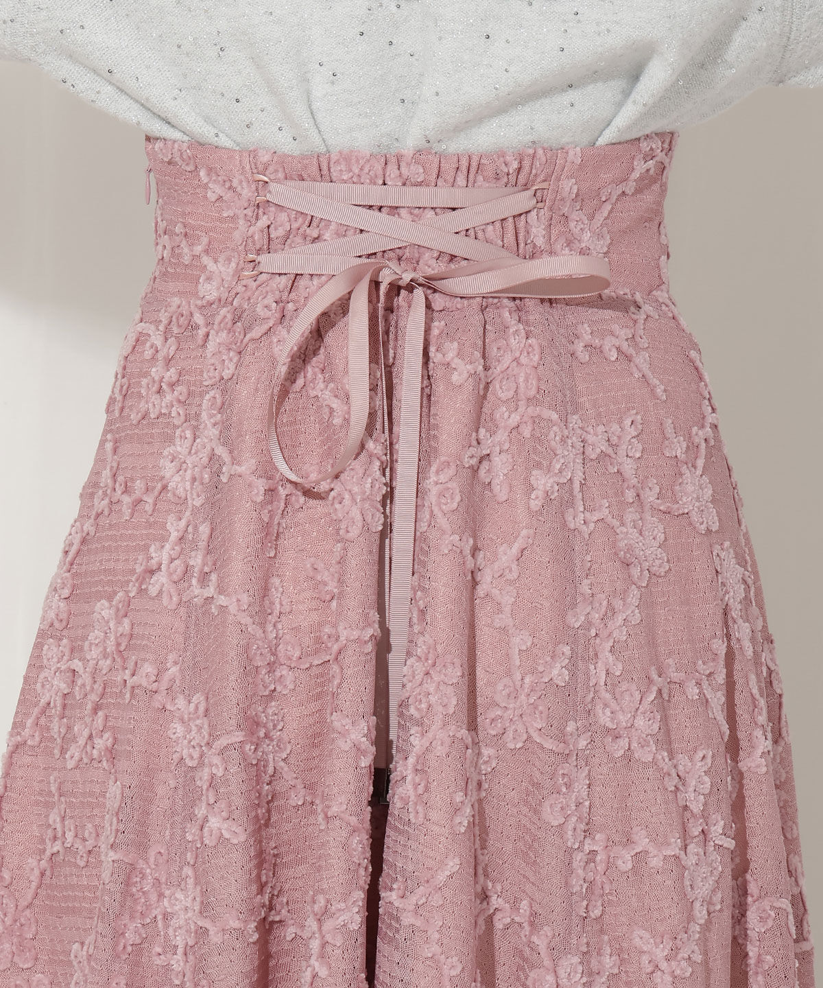 WILLSELECTION「起毛フラワーレーススカート」|フレア|