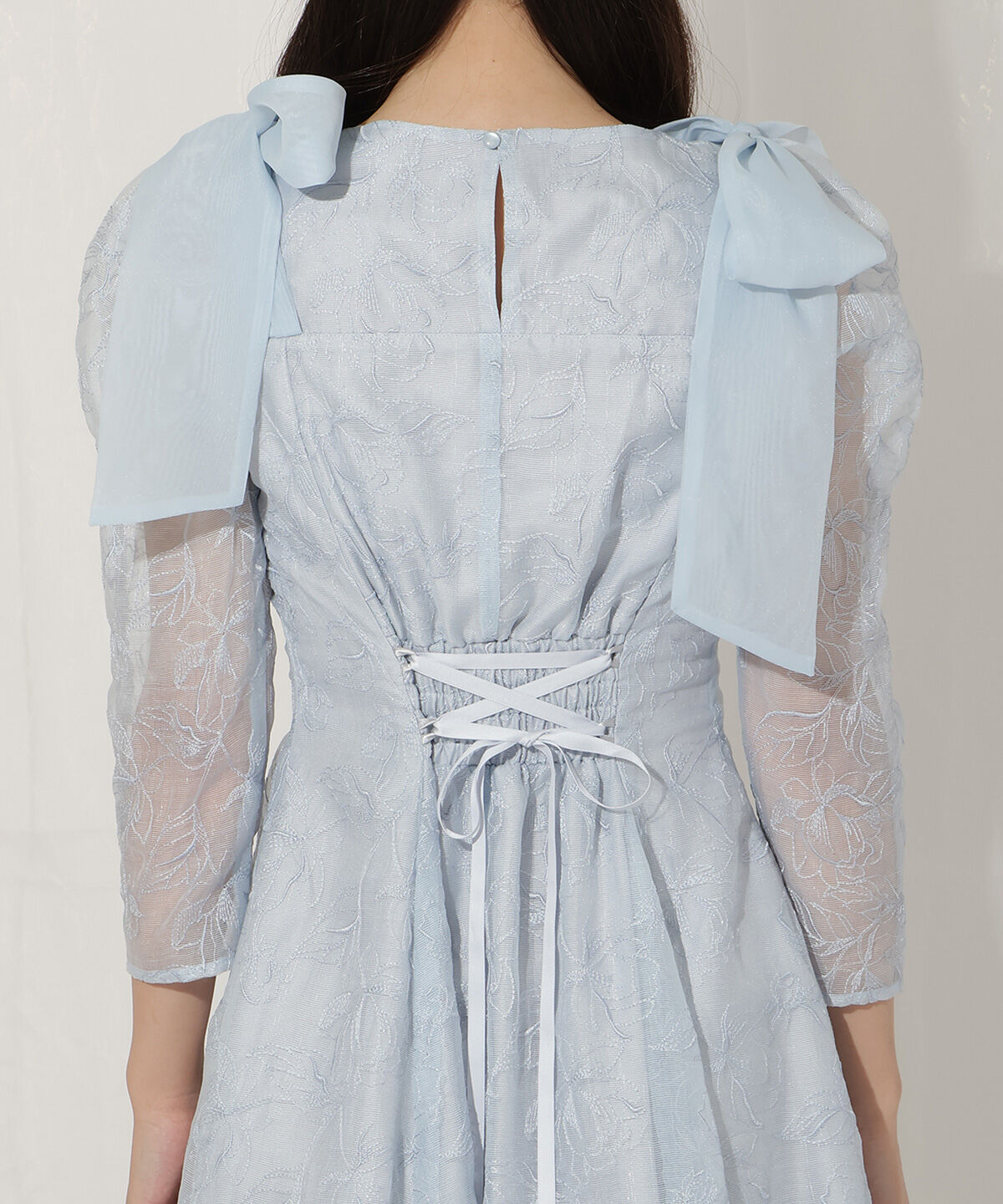 WILLSELECTION「フラワー刺繍肩リボンドレス」|ドレス|