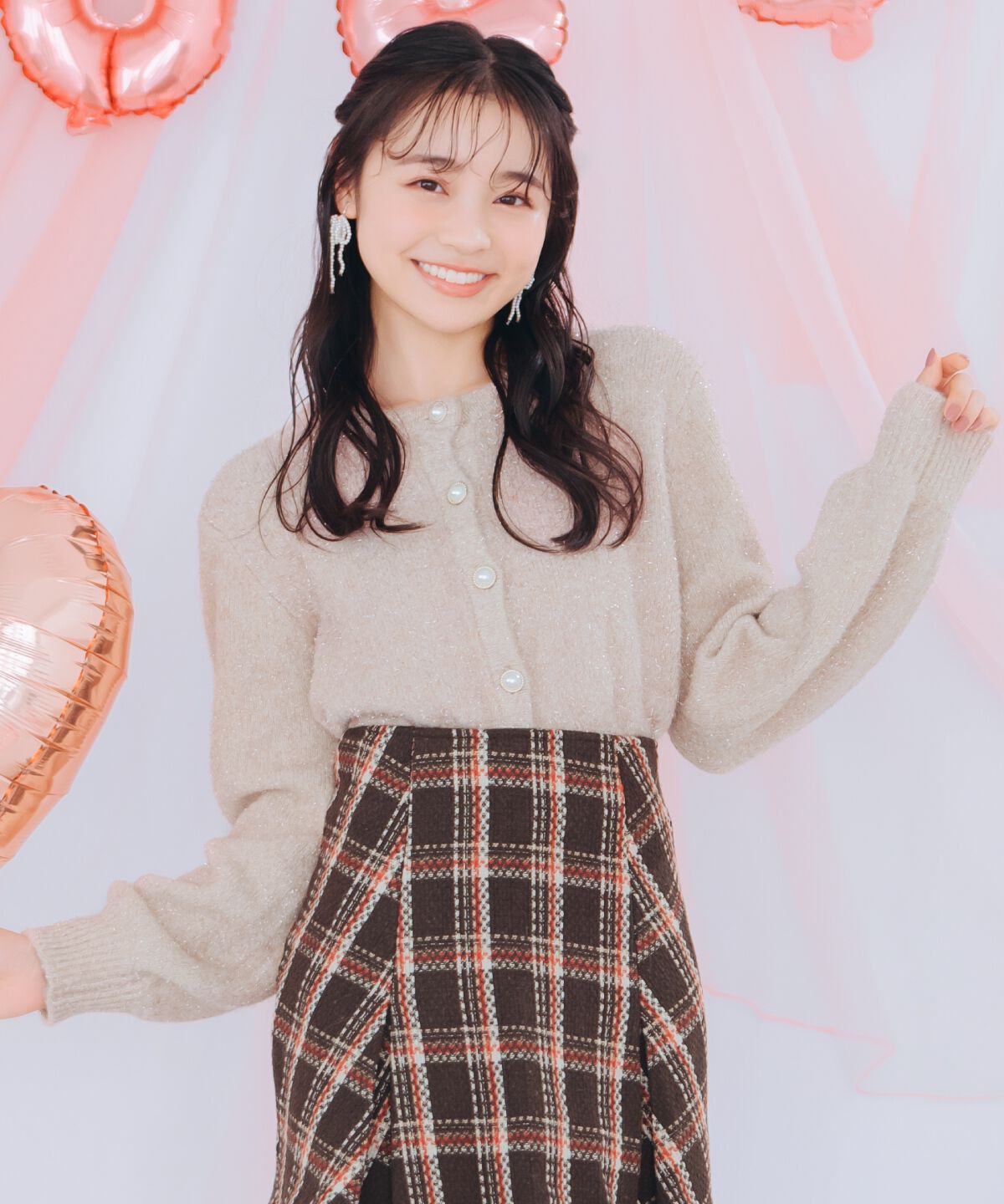 WILLSELECTION「パールボタンラメカーディガン」|カーディガン|