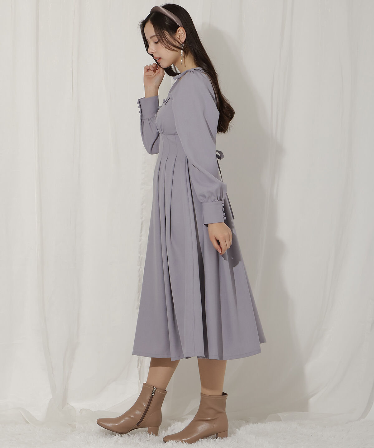 WILLSELECTION「ショルダーリボンタックフレアワンピース」|ワンピース|