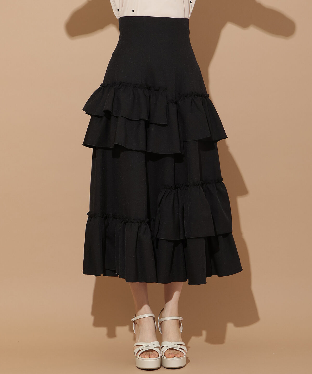 WILLSELECTION「アシメフリルハイウエストスカート」|フレア|