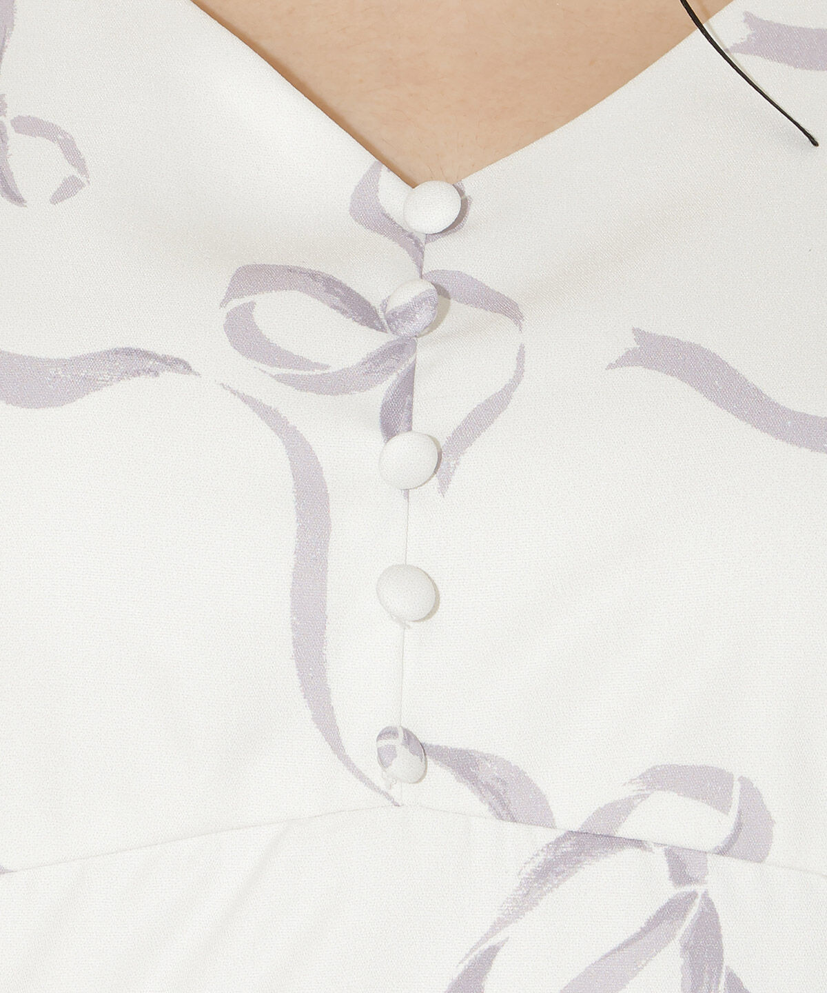 WILLSELECTION「リボンプリントバブルスリーブフレアワンピース」|ワンピース|