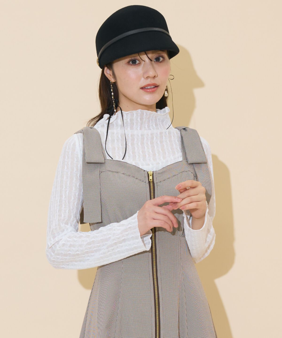 WILLSELECTION「ショルダーリボンフロントZIPワンピース」|ワンピース|