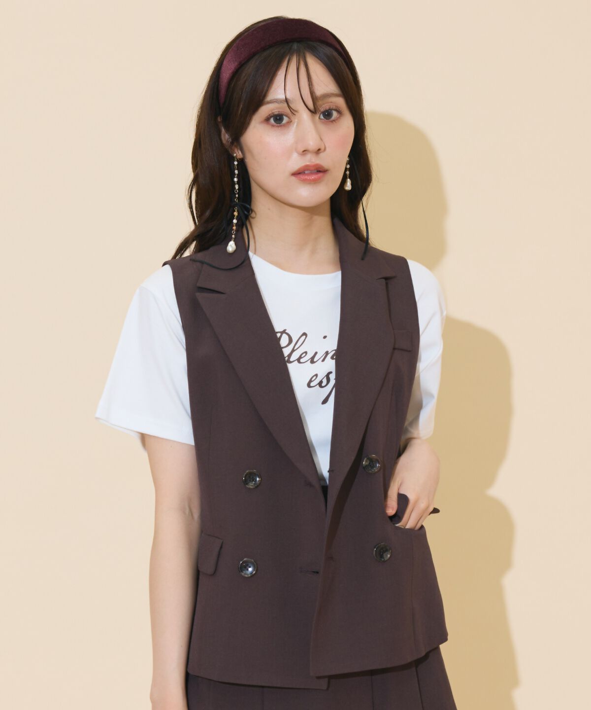 WILLSELECTION「ダブルボタンショートジレ」|その他|ﾀﾞｰｸﾌﾞﾗｳﾝ