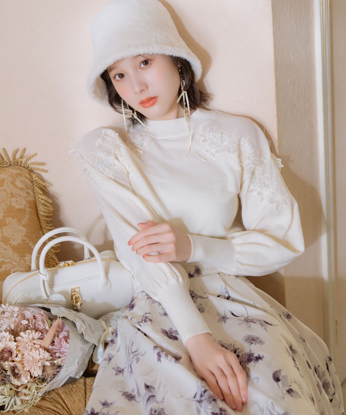 WILLSELECTION「ショルダーエンブロイダリーニット」|ニット・セーター|