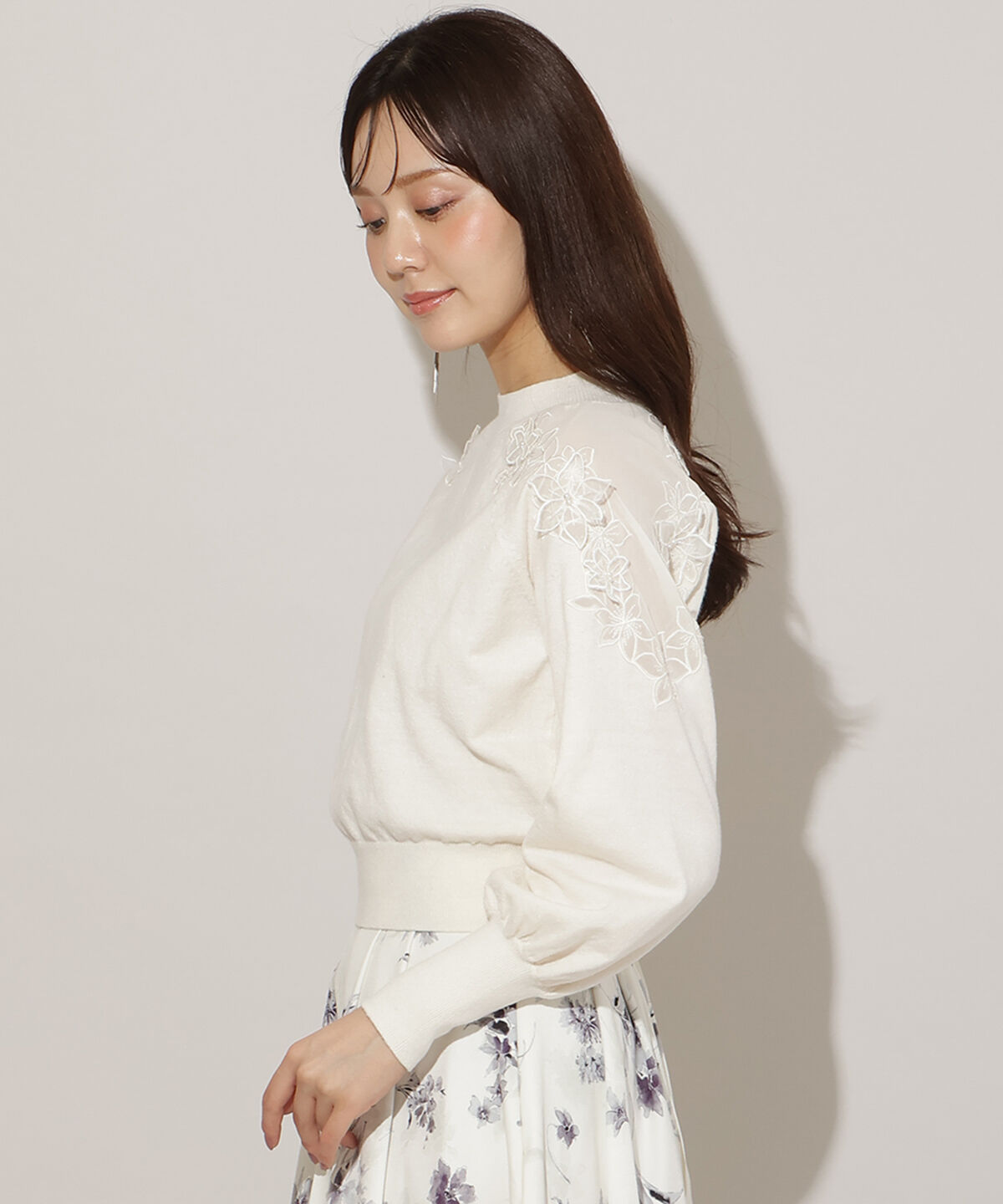 WILLSELECTION「ショルダーエンブロイダリーニット」|ニット・セーター|