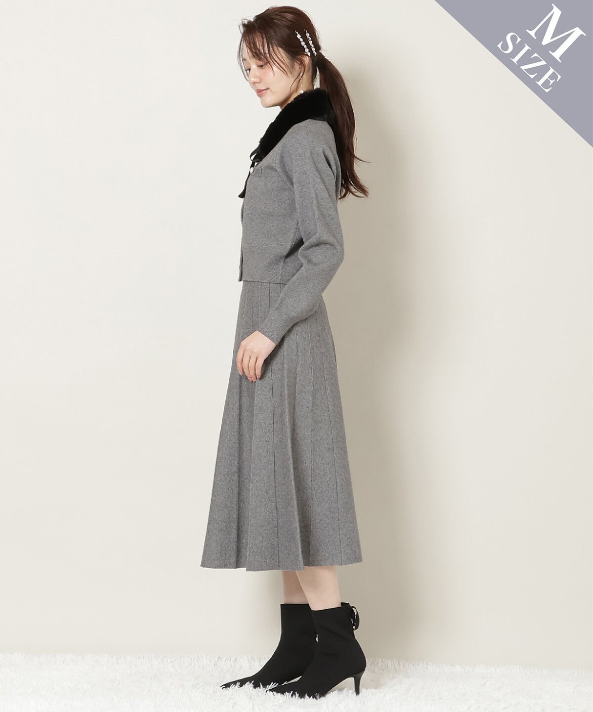 WILLSELECTION「ファーティペット付きニットSETUP」|ワンピース|