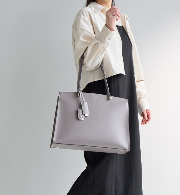 Jewelna Rose「ジュエルナローズ |ターミー トートバッグ A4サイズ  | 通勤 | きれいめ | 10758」|トートバッグ|モーヴグレー