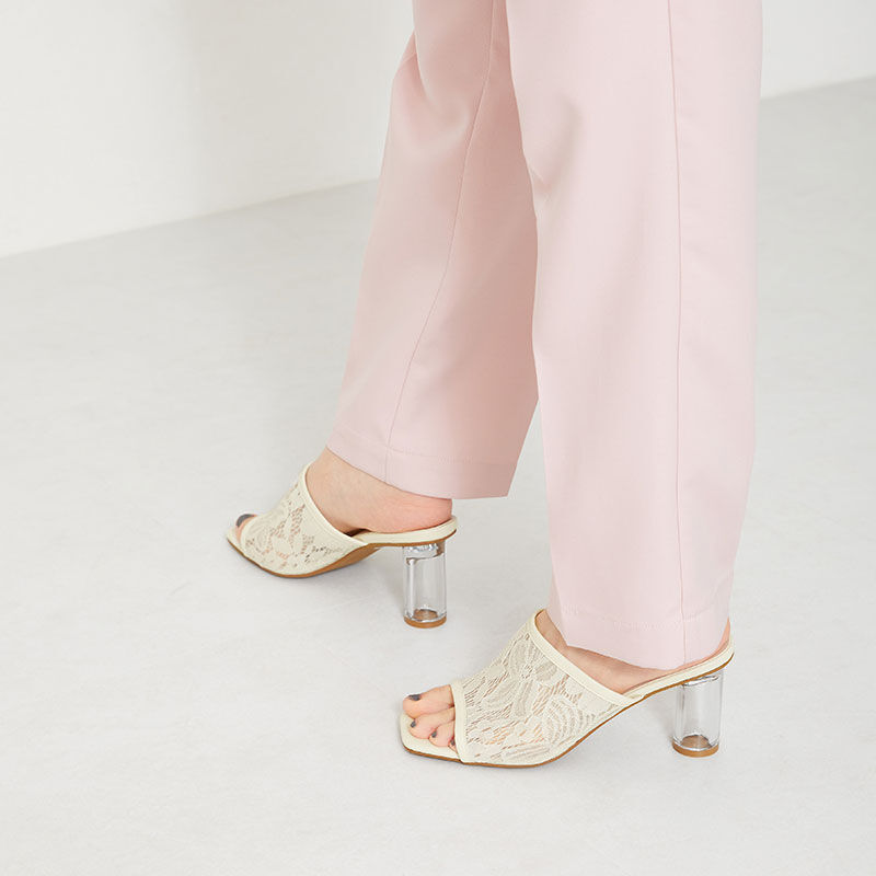 ORiental TRaffic「クリアヒールレースミュールサンダル/31205」|サンダル|