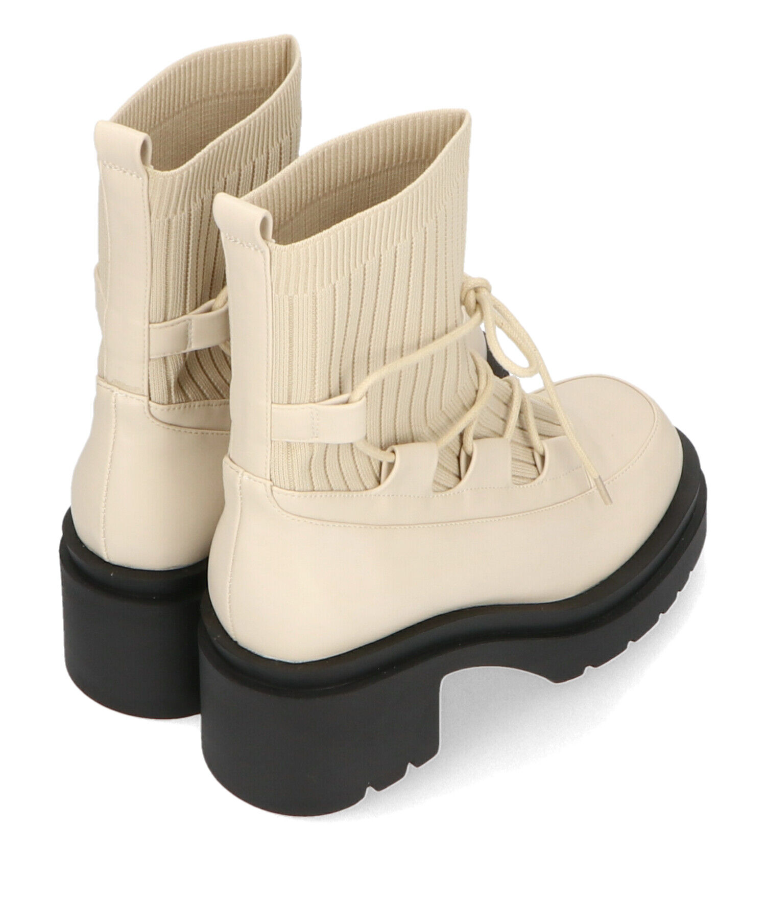 ORiental TRaffic「●2024秋冬新作●ニットドッキングレースアップブーツ/41402」|ショートブーツ|