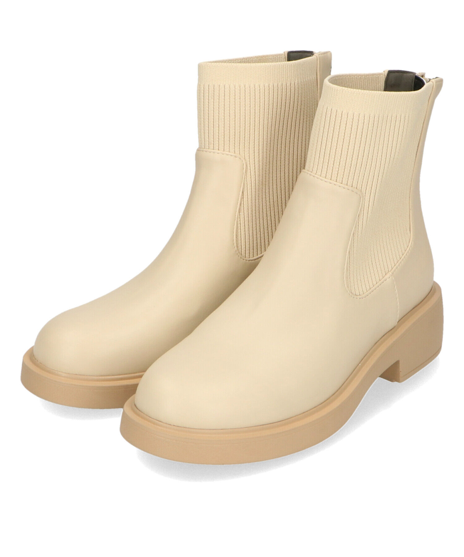 WA Oriental TRaffic「リブ ニット バックジップ ブーツ /42407 ショートブーツ 厚手クッション」|ショートブーツ|