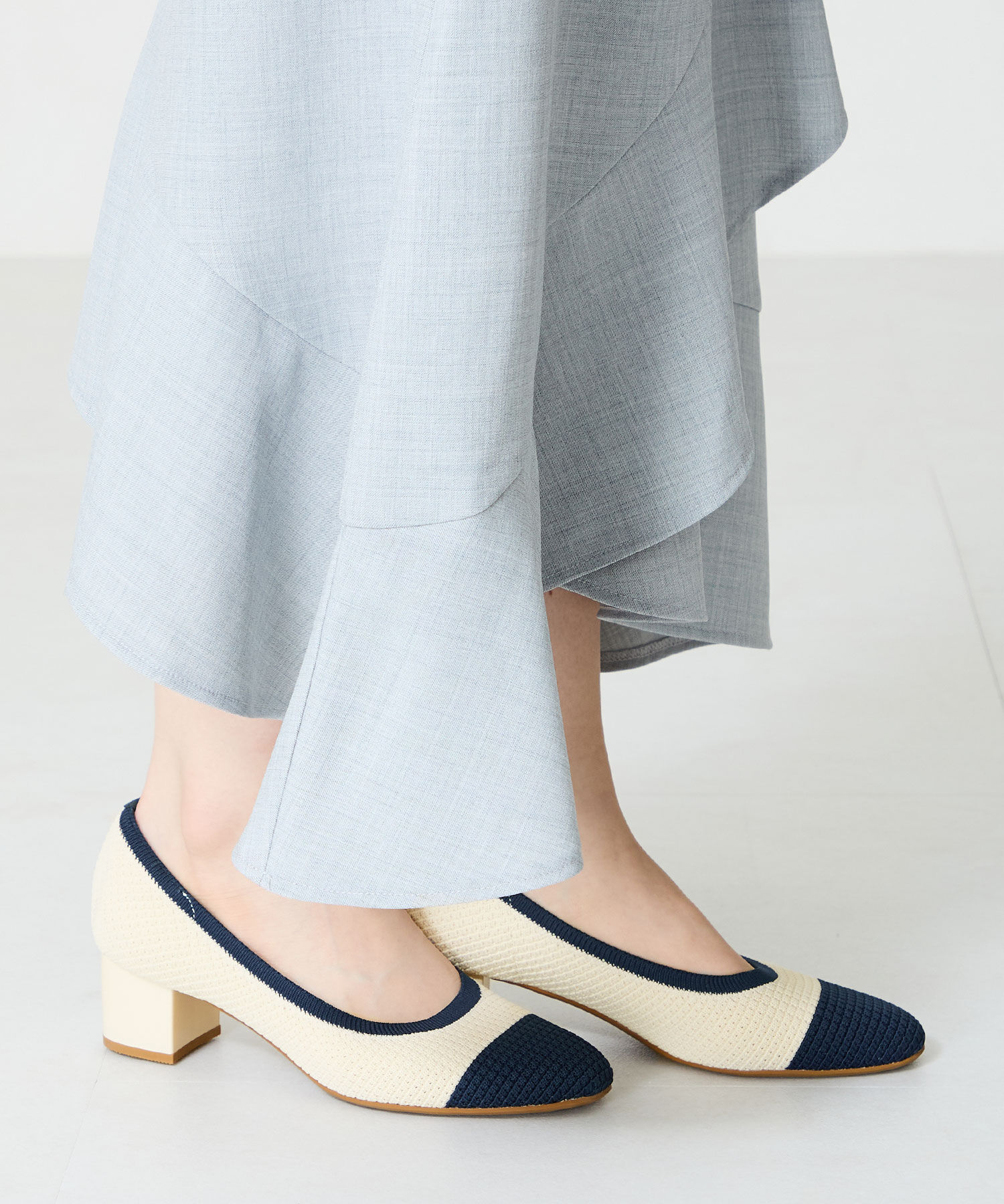 ORiental TRaffic「【跳べるパンプス/シリーズ累計１５０万足突破】ラウンドトゥ ニット ヒール/R-3219 パンプス」|パンプス|