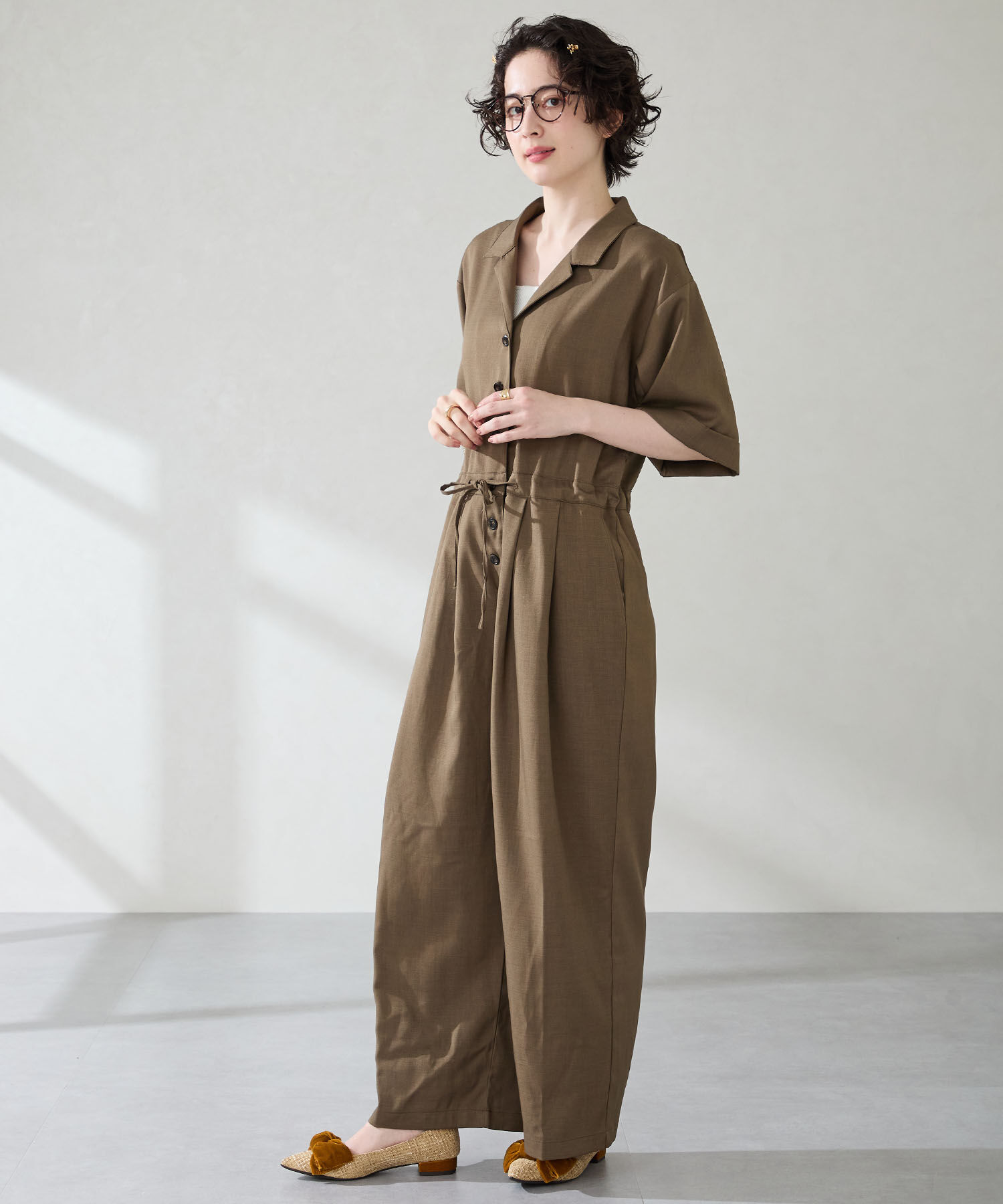 ORiental TRaffic「●2025秋冬新作●ベロアリボン&times;ツイード フラット パンプス /51302」|パンプス|