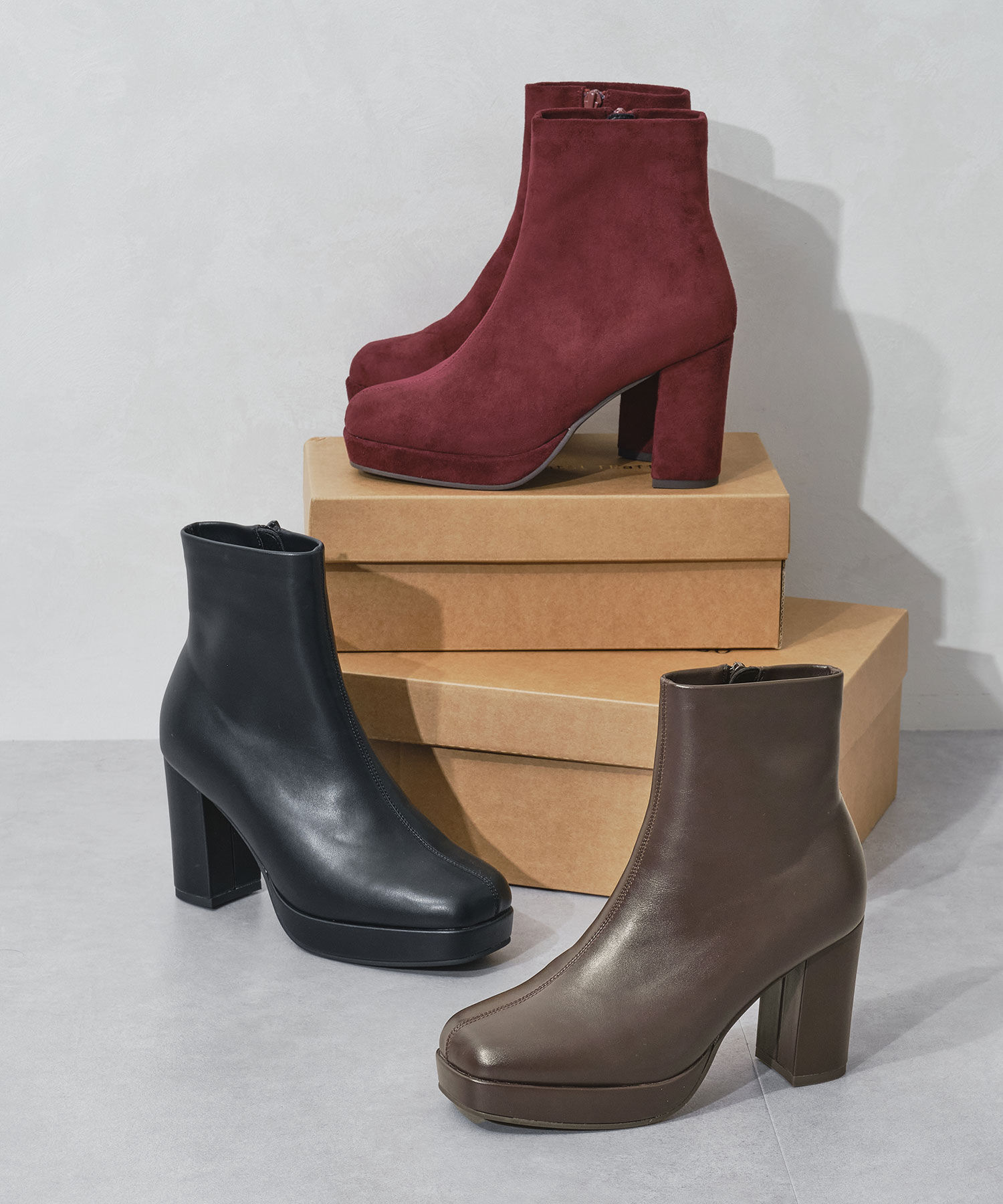 ORiental TRaffic「●2025秋冬新作●プラットフォームヒールショートブーツ/51410」|ショートブーツ|