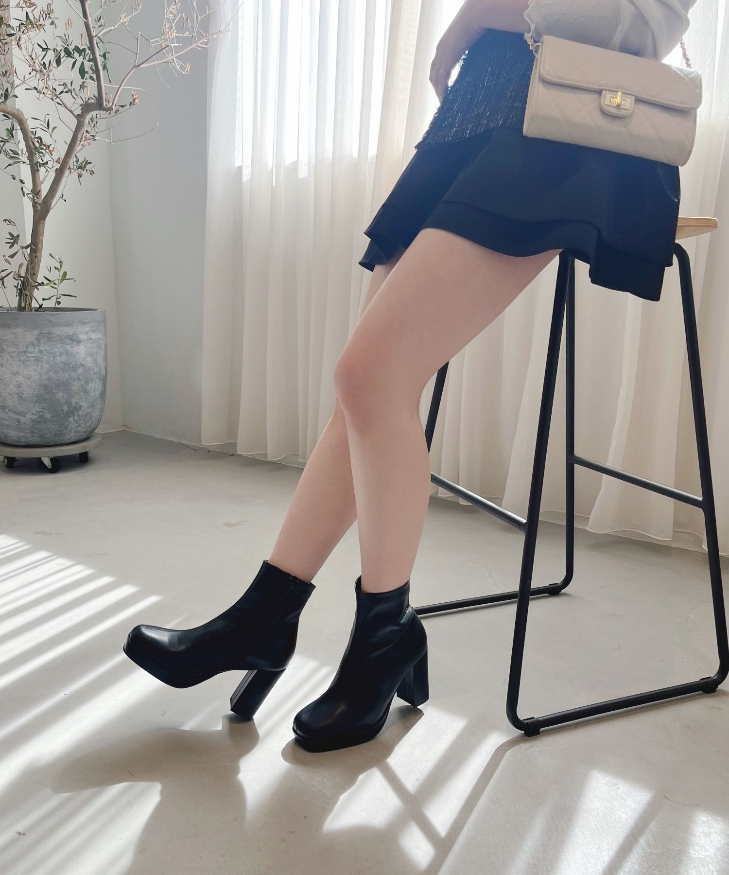 ORiental TRaffic「●2025秋冬新作●プラットフォームヒールショートブーツ/51410」|ショートブーツ|