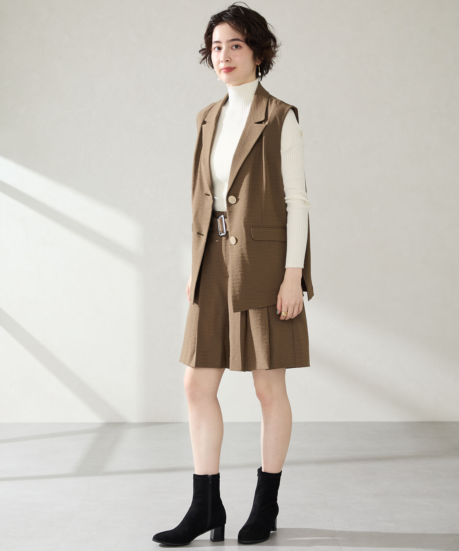 WA Oriental TRaffic「●2025秋冬新作●チャンキーヒール ストレッチブーツ /52406 スエードブーツ」|ショートブーツ|