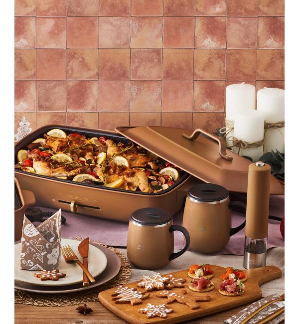 BRUNO「ホットプレートグランデサイズ＋深鍋＋グリルプレートセット レシピ付き」|電化製品|