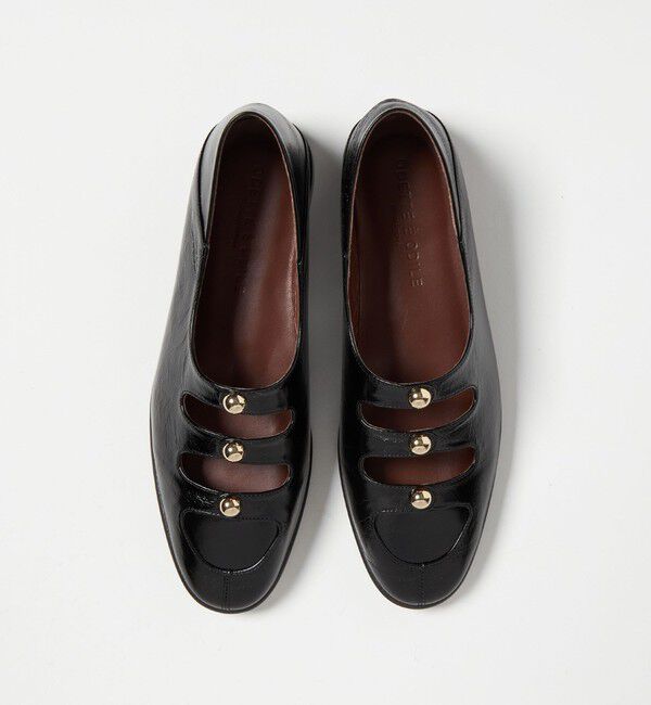 ODETTE E ODILE「スタッズトリプルベルトモカフラット20&darr;&uarr;」|ローファー|BLACK