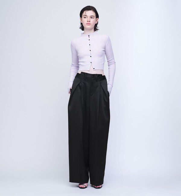 AEWEN MATOPH「＜AEWEN MATOPH＞サテン タック パンツ」|その他|BLACK