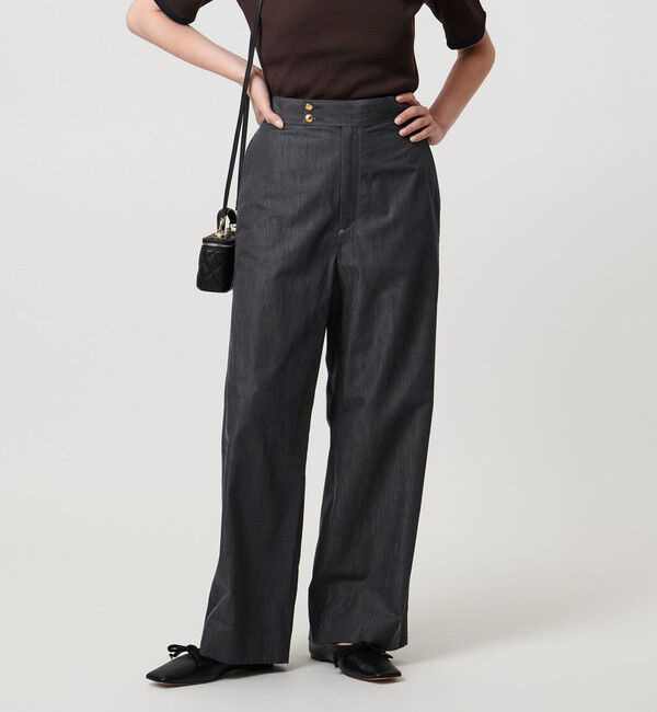 UNITED ARROWS「コットン デニムライク ワイドパンツ」|その他|NAVY