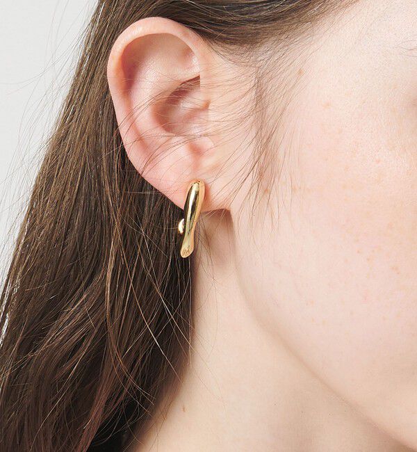 UNITED ARROWS「オーガニック Jシェイプ イヤリング」|イヤリング|GOLD