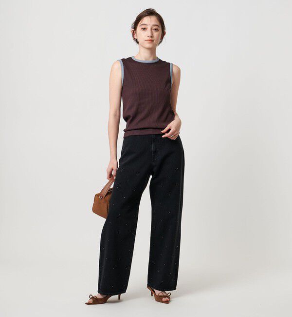 UNITED ARROWS「リブバイカラーパイピング ノースリーブカットソー」|Tシャツ・カットソー|