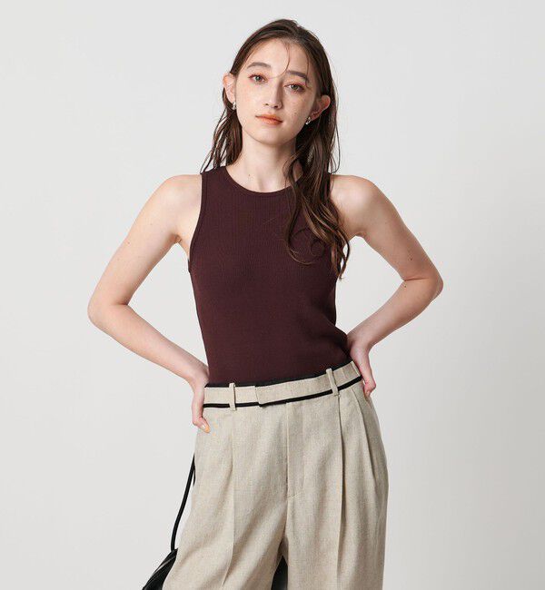 UNITED ARROWS「カップ付き ニットアメリカンスリーブタンクトップ」|タンクトップ|DK.BROWN