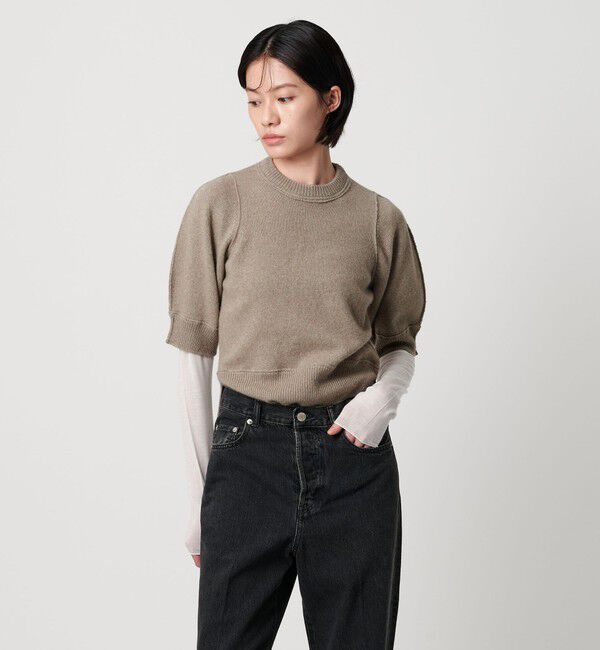 AEWEN MATOPH「＜AEWEN MATOPH＞ウールセーブルミックス5分袖ニット」|ニット・セーター|