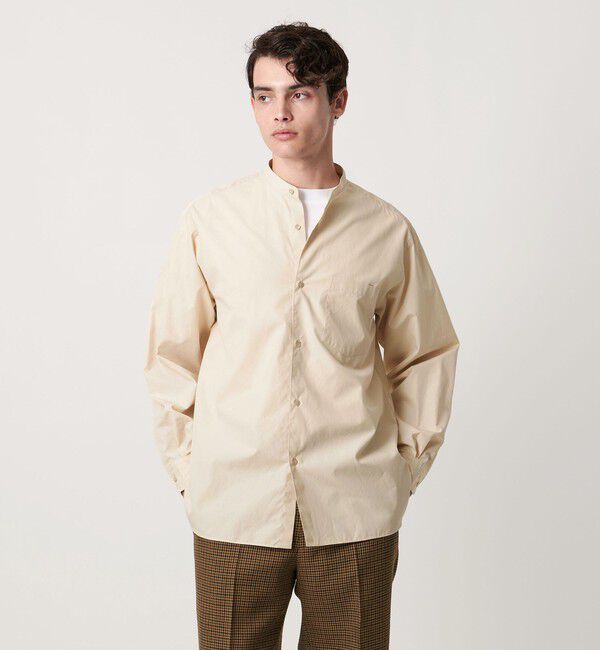 UNITED ARROWS「カリビアーナミルズ ポプリン バンドカラーシャツ」|シャツ・ブラウス|NATURAL