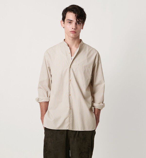 UNITED ARROWS「カリビアーナミルズ ポプリン バンドカラーシャツ」|シャツ・ブラウス|