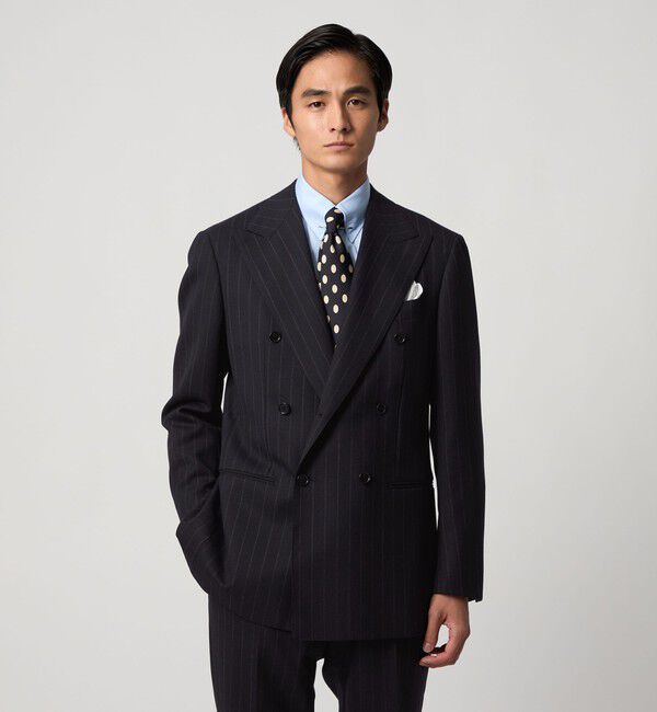 UNITED ARROWS「ワイドストライプ ダブル 6ボタン スーツ MC‐MODEL ヨコストレッチ」|スーツ|