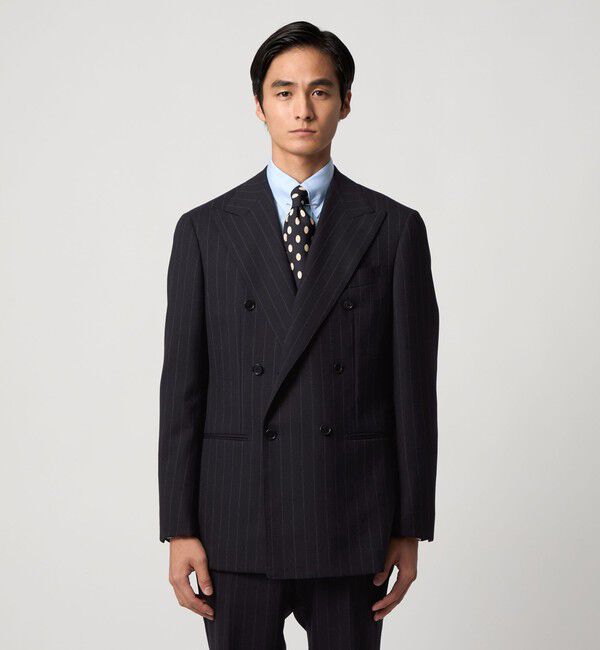 UNITED ARROWS「ワイドストライプ ダブル 6ボタン スーツ MC‐MODEL ヨコストレッチ」|スーツ|