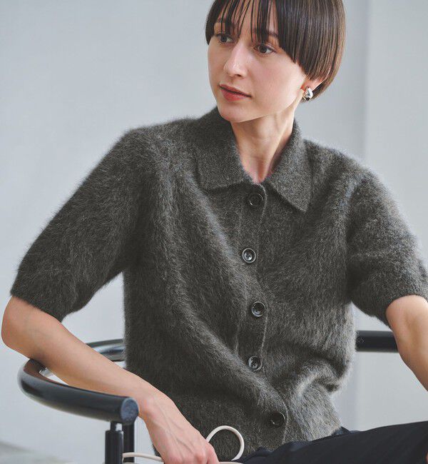 UNITED ARROWS「フォックスカシミヤ ショートスリーブ ポロニット」|ニット・セーター|